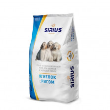 Sirius Сухой корм для щенков и молодых собак, ягнёнок и рис - 3 кг