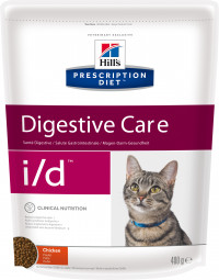 Hill's Prescription Diet i/d Digestive Care сухой диетический корм для кошек для поддержания здоровья ЖКТ с курицей - 400 гр