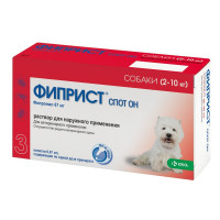 Фиприст Спот Он (KRKA) антигельминтик для собак 2-10 кг 3 шт 1 ш