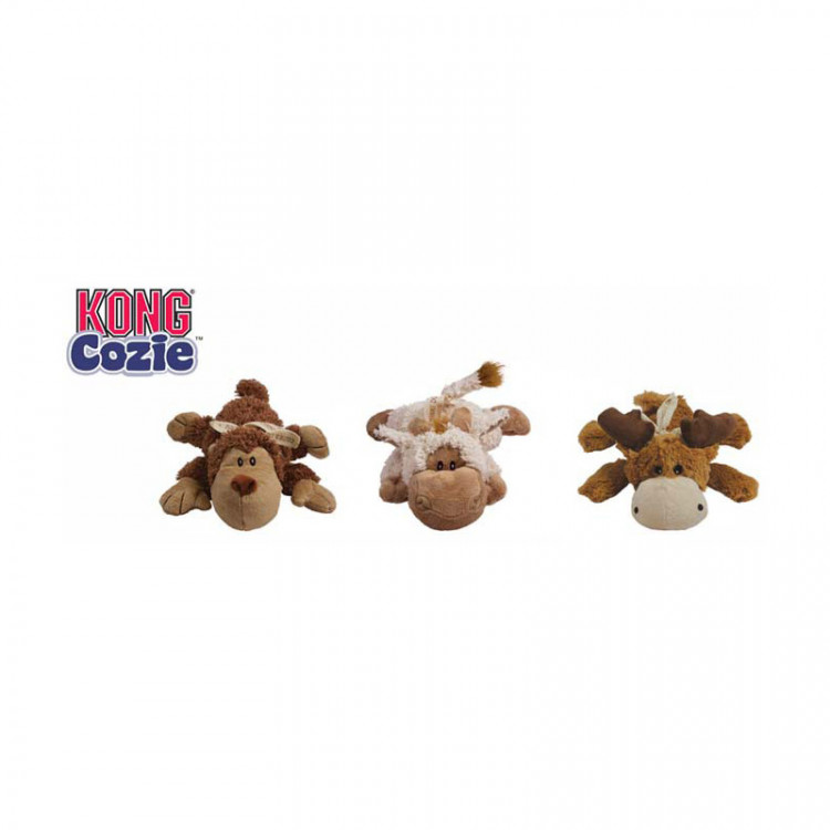 Kong игрушка для собак "Кози Натура" (обезьянка, барашек, лось) плюш, маленькие 5 см