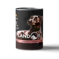 Landor влажный корм для щенков всех пород с индейкой и говядиной в консервах - 400 г
