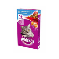 Whiskas сухой корм с говядиной для стерилизованных кошек и котов старше 1 года - 1,9 кг