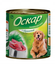 Оскар влажный корм для собак с бараниной - 750 г