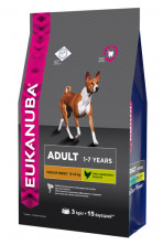 Eukanuba сухой корм для взрослых собак средних пород - 3 кг