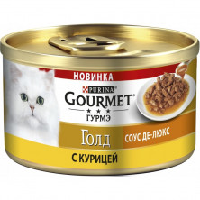 Влажный корм Gourmet Gold Соус Де-Люкс для взрослых кошек с курицей в роскошном соусе - 85 г