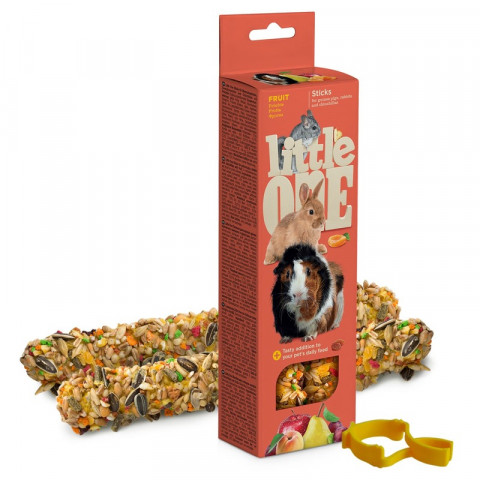 Little One палочки для морских свинок, кроликов и шиншилл с фруктами 2 шт - 60 г 1 ш