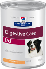 Влажный диетический корм для собак (консерва) Hill's Prescription Diet i/d Digestive Care при расстройствах пищеварения, жкт, с индейкой - 360 г