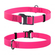 Waudog Waterproof ошейник водостойкий, пряжка крючок, розовый, В=20 мм, L=25-50 см