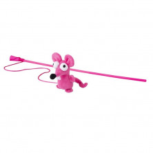 Rogz Catnip Fish Magic Stick Pink игрушка-дразнилка для кошек в виде удочки с кошачьей мятой, розовая
