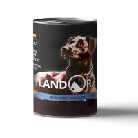 Landor влажный корм для собак всех пород с ягненком и лососем в консервах - 400 г