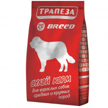 Сухой корм Трапеза Breed для взрослых собак средних и крупных пород с говядиной - 20 кг
