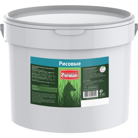 Каша для собак Четвероногий гурман рис - 4 кг