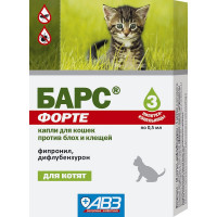 Барс Форте капли для котят против блох и клещей - 3 пипетки 1 ш