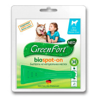 GreenFort NEO Биокапли для собак более 25 кг от клещей, блох, вшей, власоедов, комаров, слепней 2,5 мл