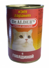 Консервы Dr. Alder's Cat Garant для взрослых кошек с говядина 415 г