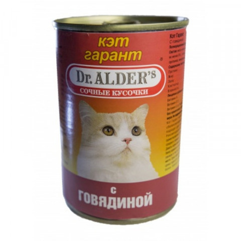 Консервы Dr. Alder's Cat Garant для взрослых кошек с говядина 415 г