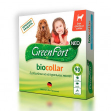 GreenFort NEO БиоОшейник для средних собак , от клещей, блох, вшей, власоедов, комаров, слепней 65 см