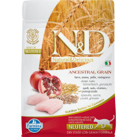Farmina N&d Ancestral Grain Cat Neutered - Chicken Adult сухой корм для кошек с курицей - 300 г