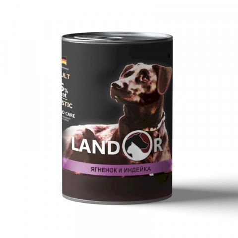 Landor влажный корм для собак всех пород с индейкой в консервах - 400 г