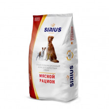 Sirius Сухой корм для взрослых собак, мясной рацион - 3 кг