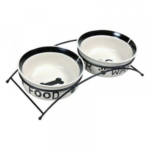Миски Trixie для собак керамическая на подставке 0,6 л/15 см - 2 шт 1 ш