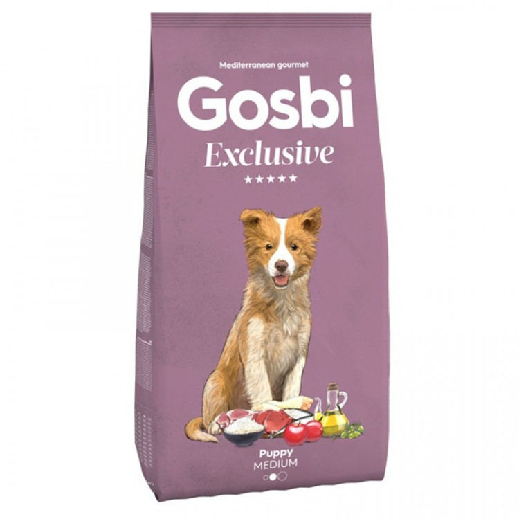 Сухой корм Gosbi Exclusive для щенков средних пород с ягненком - 12 кг