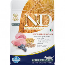 Farmina N&d Ancestral Grain Cat Lamb, Spelt, Oats And Blueberry Adult сухой корм для кошек с ягненком - 300 г