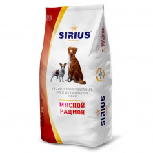 Sirius Сухой корм для взрослых собак, мясной рацион - 15 кг