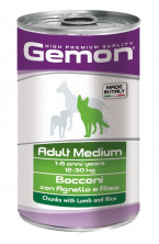 Gemon Dog Medium консервы для собак средних пород кусочки ягненка с рисом - 1250 г