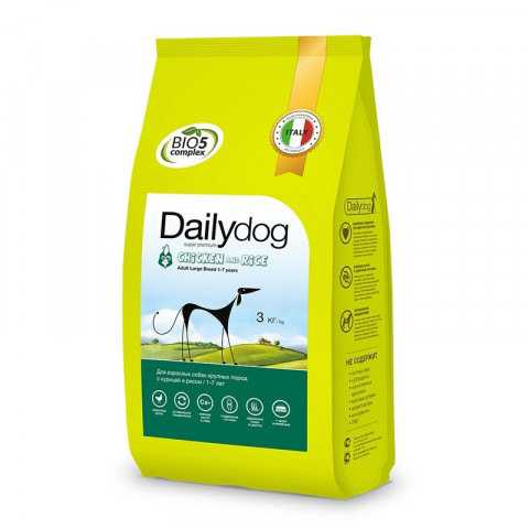 Сухой корм Dailydog Adult Large Breed Chicken and Rice для взрослых собак крупных пород с курицей и рисом 3 кг