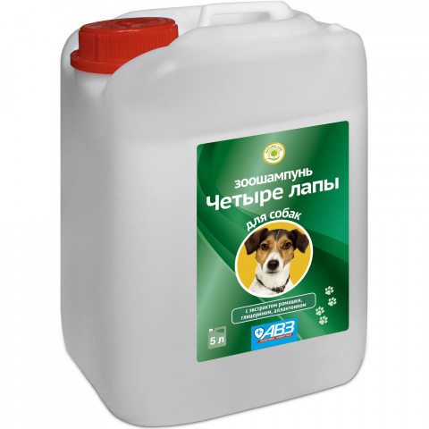АВЗ Четыре лапы шампунь для ежедневного мытья лап у собак - 5 л