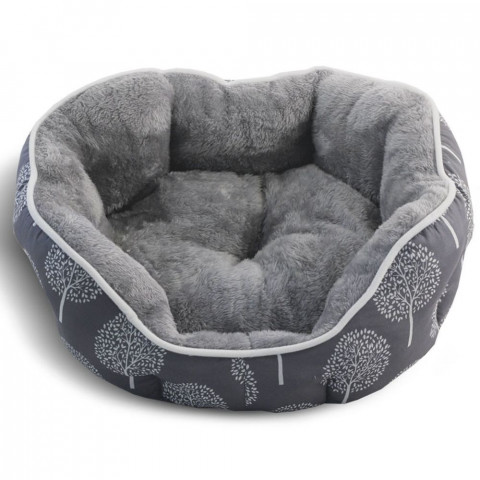 Triol L лежанка овальная \"сказочный лес\", серая, 700х650х180 мм