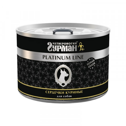 Четвероногий Гурман Platinum line сердечки куриные в желе 500 г