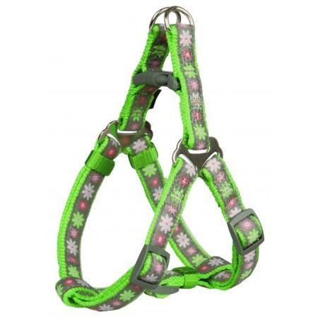 Шлейка Trixie One Touch Blooms для собак S 40–50 см/15 мм зеленая
