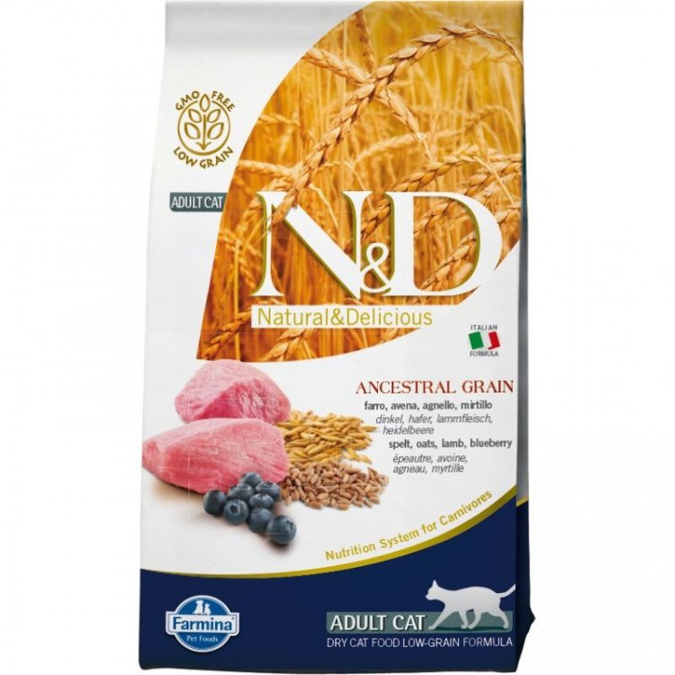 Farmina N&D Low Grain Cat Lamb & Blueberry Adult - 5 кг