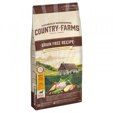 Сухой беззерновой корм Country Farms для взрослых собак с курицей 2.5 кг
