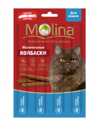 Molina Жевательные колбаски для кошек с лососем и форелью 20 г