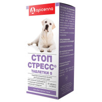 Apicenna Стоп-Стресс таблетки для снижения возбуждения и коррекции поведения у собак крупных пород от 30 кг - 500 мг 1 ш