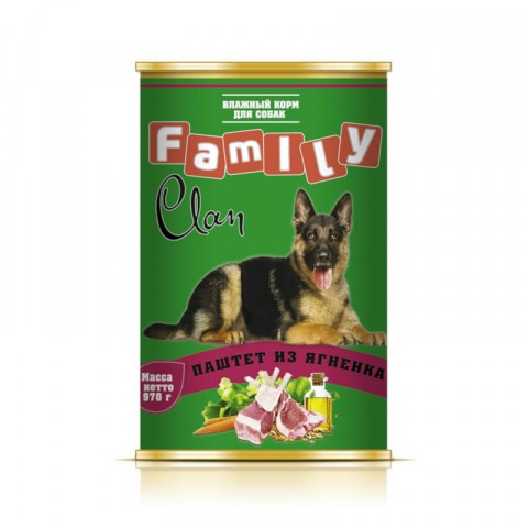 Clan Family влажный корм для собак паштет из ягненка в консервах - 970 г