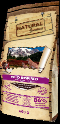 Natural Greatness Wild Instinct Recipe сухой корм для взрослых кошек с курицей, индейкой и лососем - 600 г