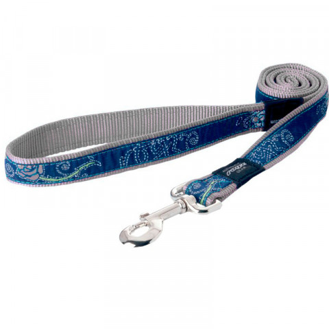 Rogz Поводок для крупных собак 120 см HL02Q, серый с голубым