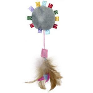 Nems игрушка для кошек светящаяся с перьями 23 см