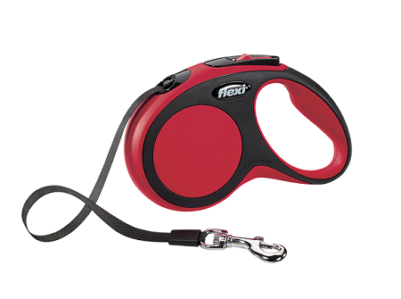 Flexi New Comfort S рулетка для собак весом до 15 кг лента 5 м черный/красный