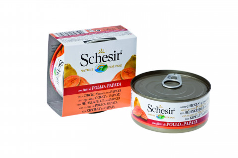 Schesir для собак с цыпленком и папайей - 150 г