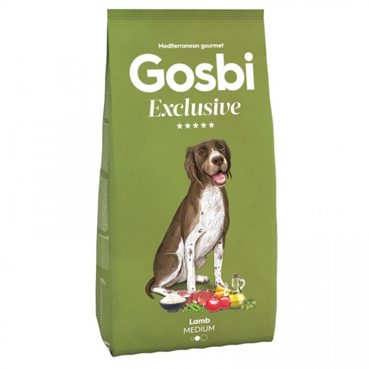 Сухой корм Gosbi Exclusive для взрослых собак средних пород с ягненком - 3 кг