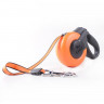 Fida Mars Рулетка 3м лента для собак мелких пород до 12 кг оранжевая/черная