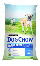 Purina Dog Chow для взрослых собак крупных пород старше 2 лет с индейкой - 14 кг