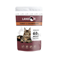 Landor влажный корм для стерилизованных кошек с индейкой и клюквой в паучах - 85 г