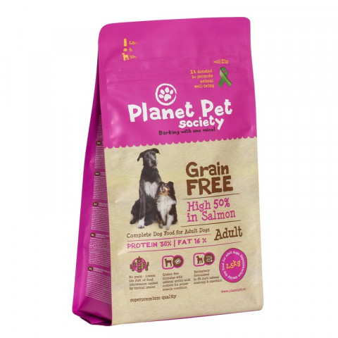 Planet Pet Grain Free Salmon Adult сухой корм беззерновой для взрослых собак с лососем 2.5 кг
