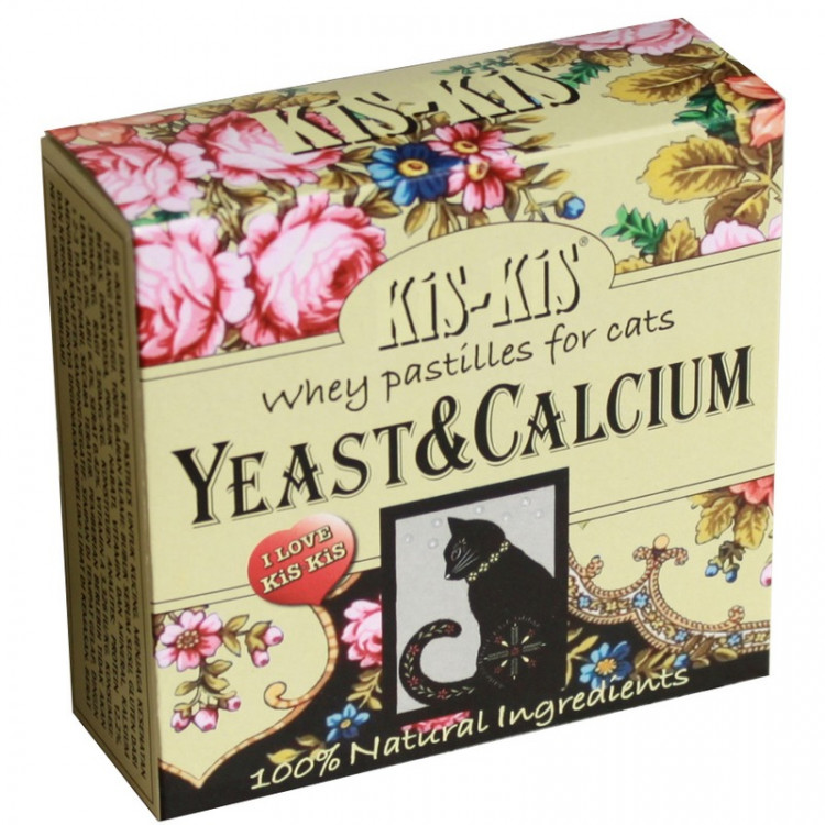 Таблетки KiS-KiS Pastils Yeast & Calcium кальций дрожжи для кошек - 60 г